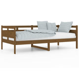 Lit de jour sans matelas marron miel bois pin massif 90x190 cm