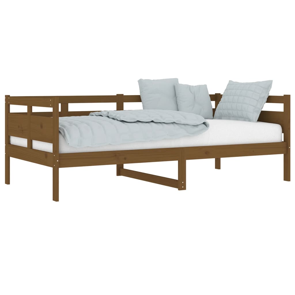 Lit de jour sans matelas marron miel bois pin massif 90x190 cm