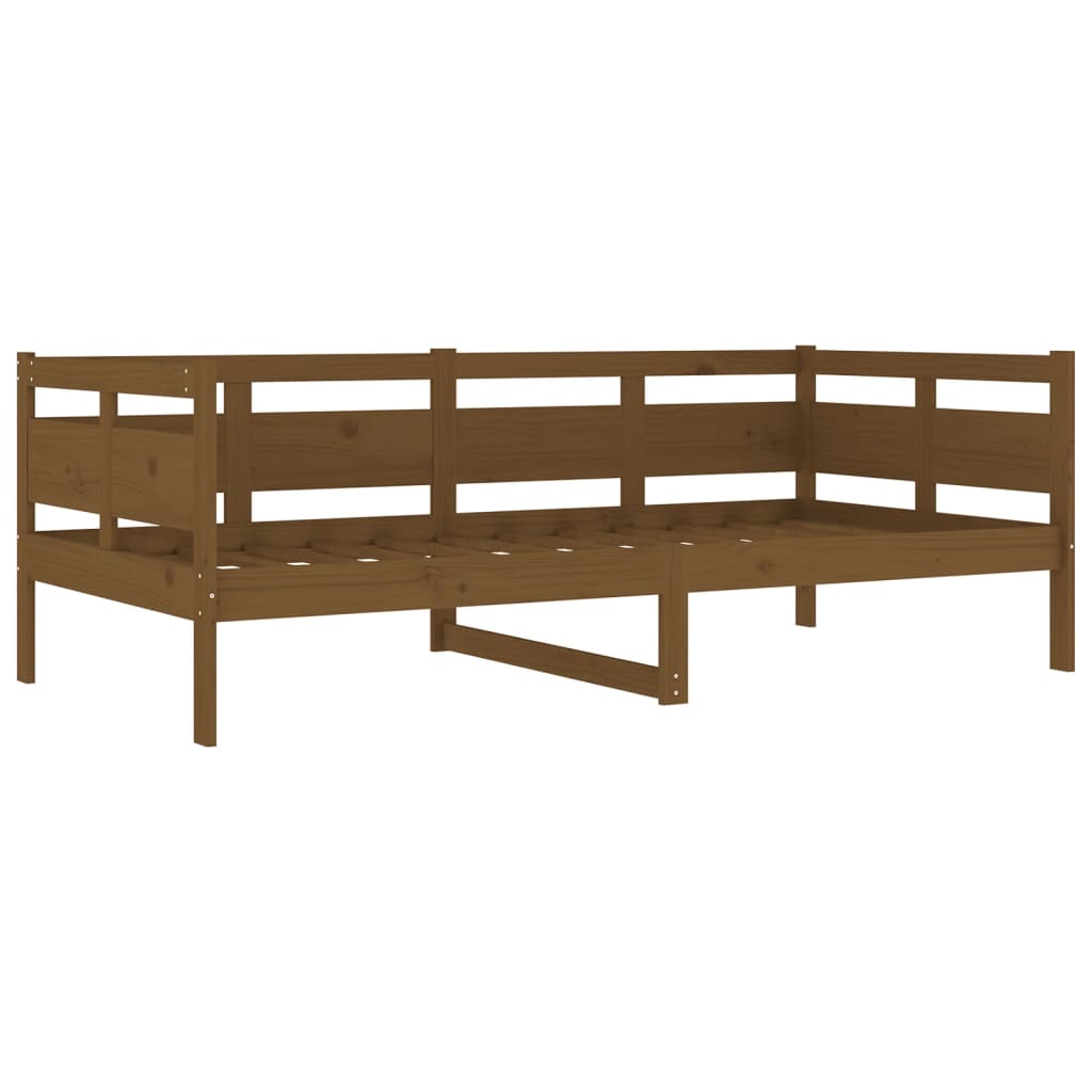 Lit de jour sans matelas marron miel bois pin massif 90x190 cm