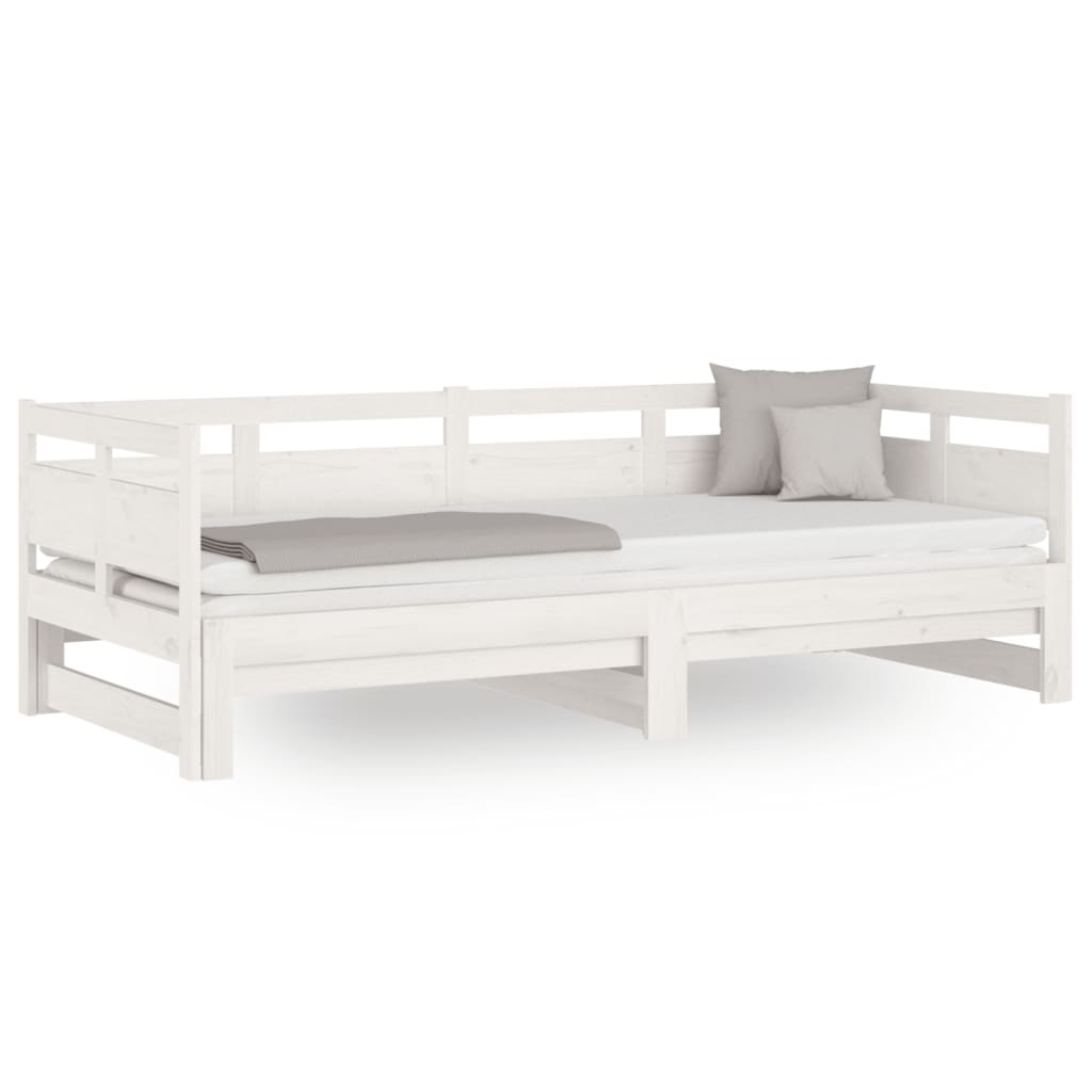 Lit coulissant sans matelas blanc 2x(90x200) cm