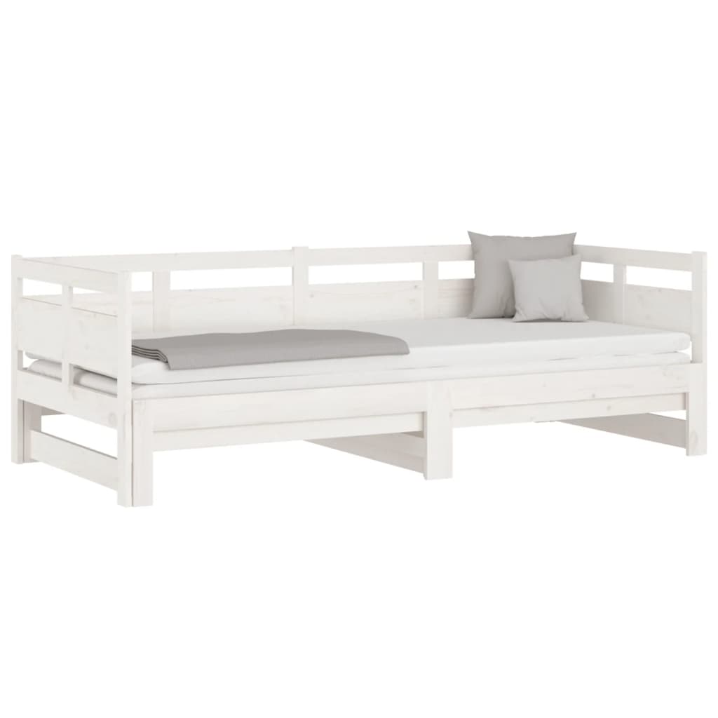 Lit coulissant sans matelas blanc 2x(90x200) cm