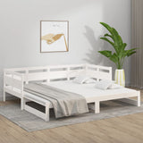 Lit coulissant sans matelas blanc 2x(90x200) cm