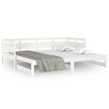 Lit coulissant sans matelas blanc 2x(90x200) cm