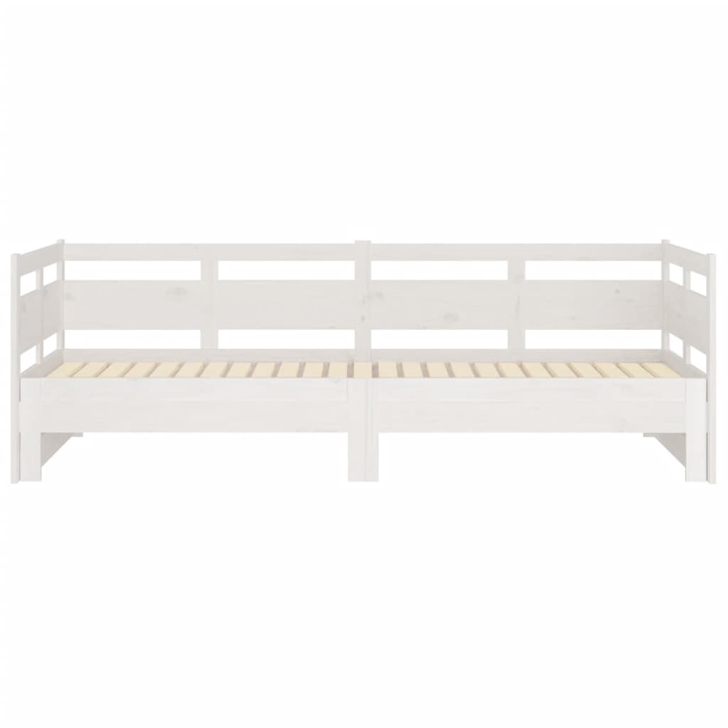 Lit coulissant sans matelas blanc 2x(90x200) cm