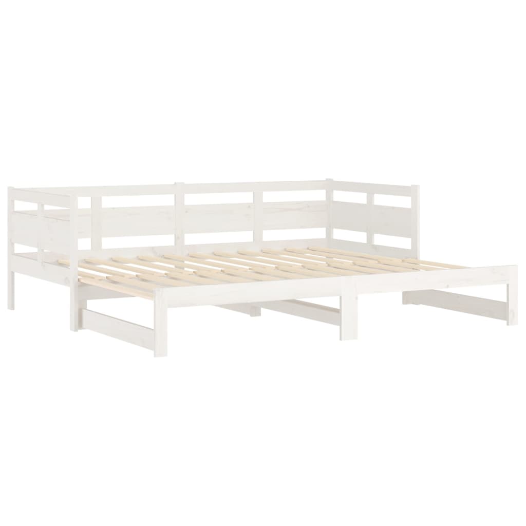 Lit coulissant sans matelas blanc 2x(90x200) cm