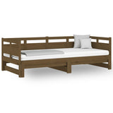 Lit coulissant sans matelas marron miel 2x(80x200)cm