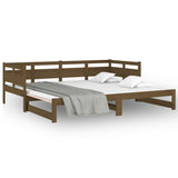 Lit coulissant sans matelas marron miel 2x(80x200)cm