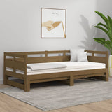 Lit coulissant sans matelas marron miel 2x(80x200)cm