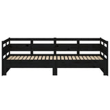 Lit coulissant sans matelas noir 2x(80x200)cm