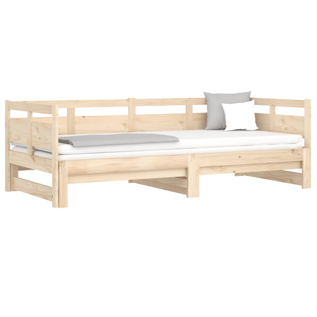 Lit coulissant sans matelas bois de pin massif 2x(90x190) cm