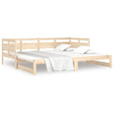 Lit coulissant sans matelas bois de pin massif 2x(90x190) cm