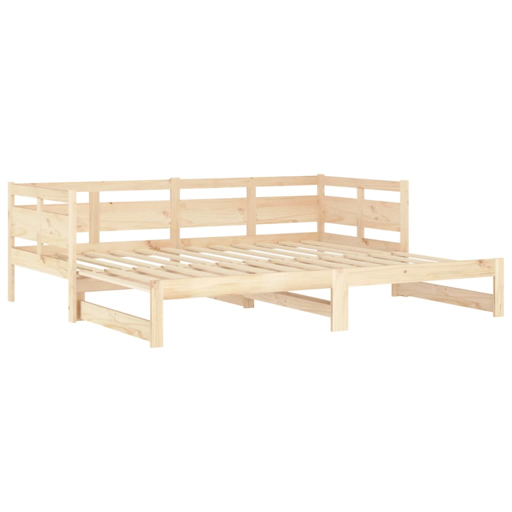 Lit coulissant sans matelas bois de pin massif 2x(90x190) cm