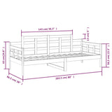 Lit de jour sans matelas bois de pin massif 90x200 cm