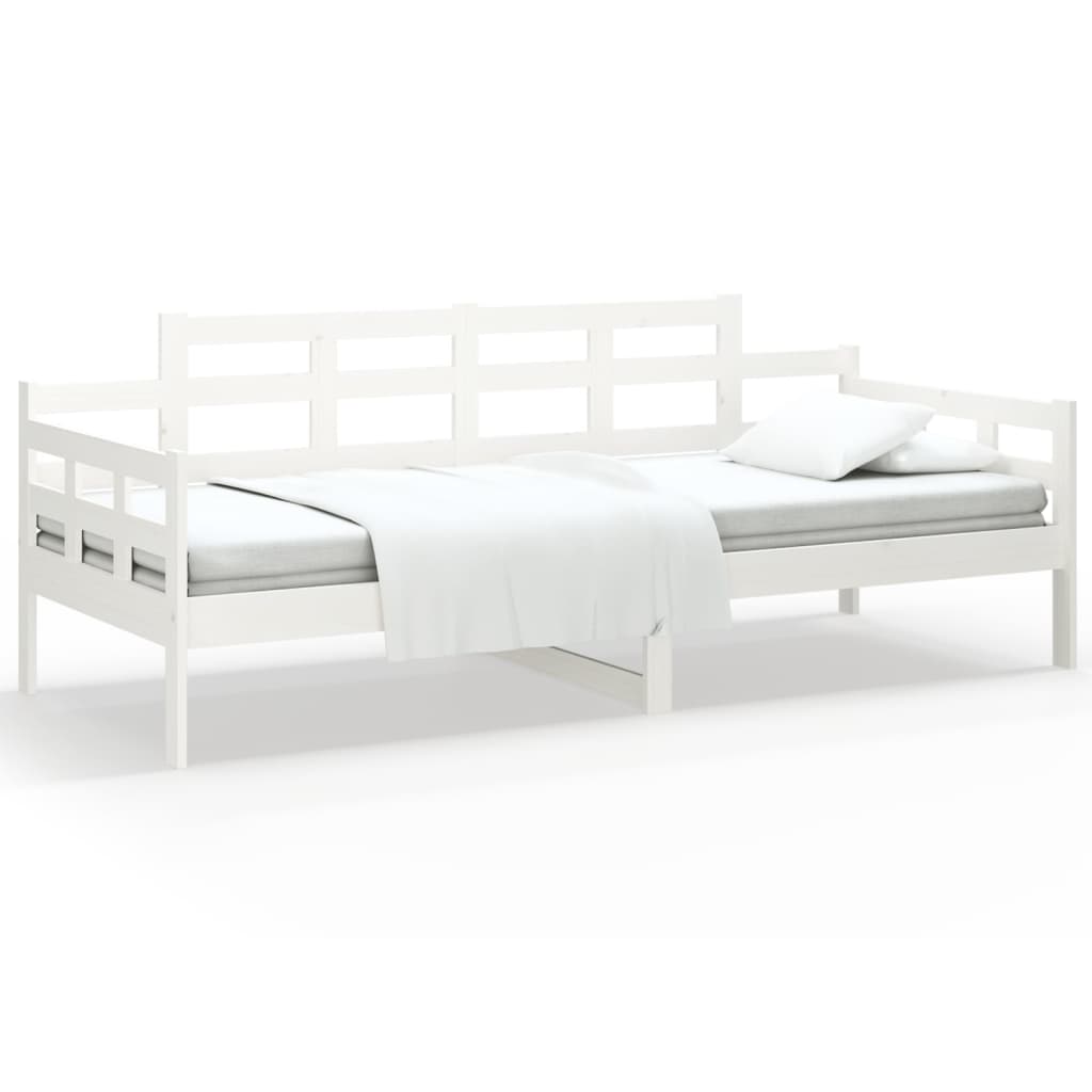 Lit de jour sans matelas blanc bois de pin massif 90x200 cm