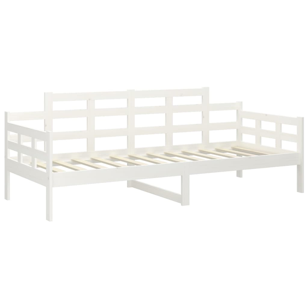 Lit de jour sans matelas blanc bois de pin massif 90x200 cm