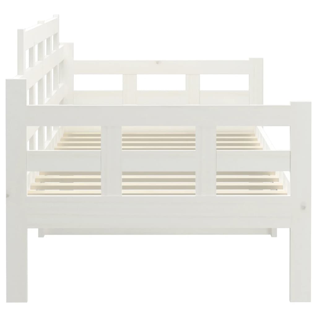 Lit de jour sans matelas blanc bois de pin massif 90x200 cm