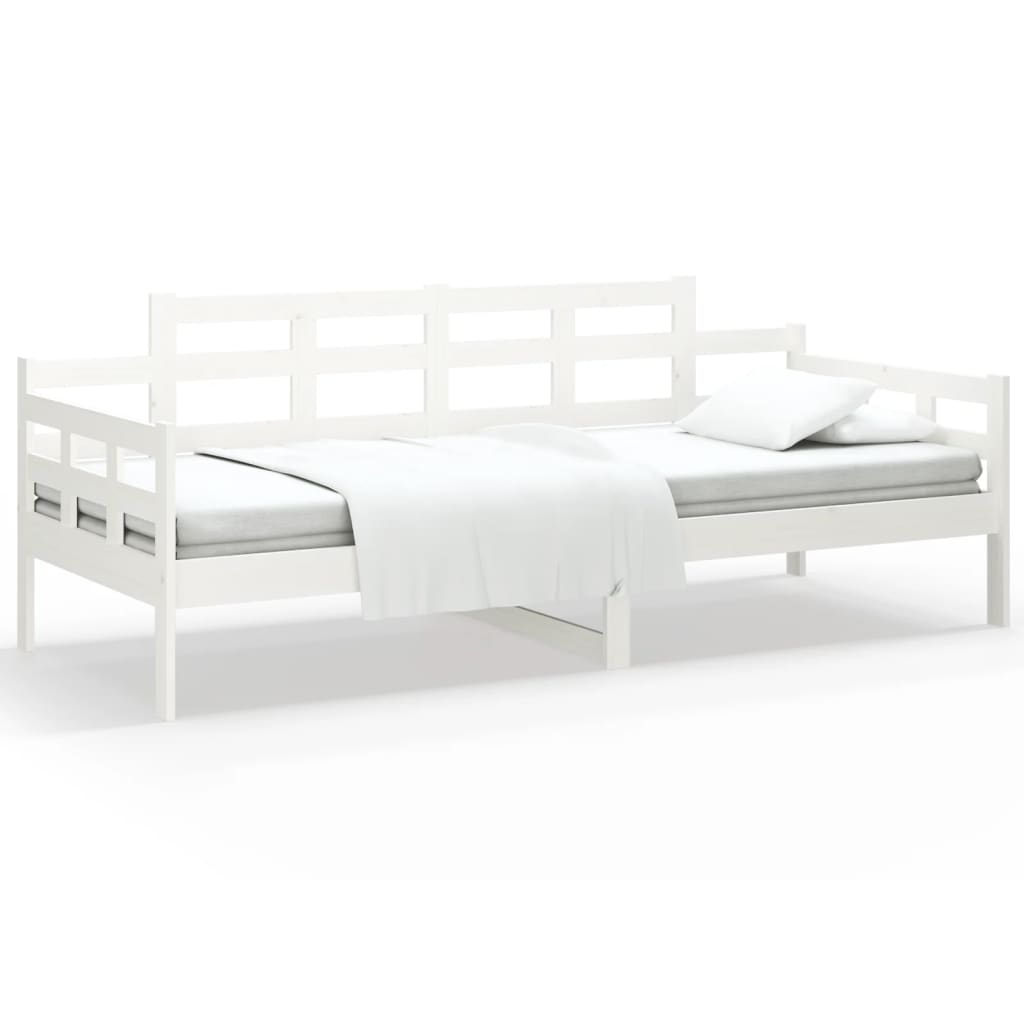 Lit de jour sans matelas blanc bois de pin massif 80x200 cm