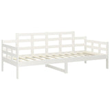 Lit de jour sans matelas blanc bois de pin massif 80x200 cm