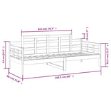 Lit de jour sans matelas blanc bois de pin massif 80x200 cm