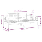 Lit de jour sans matelas bois de pin massif 90x190 cm