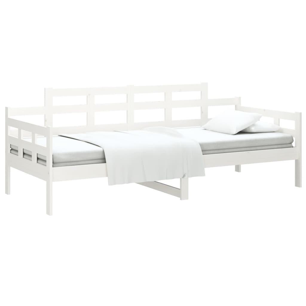 Lit de jour sans matelas blanc bois de pin massif 90x190 cm