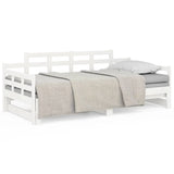 Lit coulissant sans matelas blanc 2x(90x200) cm