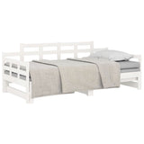 Lit coulissant sans matelas blanc 2x(90x200) cm