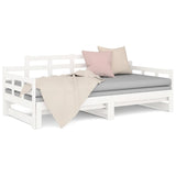 Lit coulissant sans matelas blanc 2x(90x200) cm