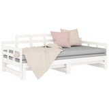 Lit coulissant sans matelas blanc 2x(90x200) cm