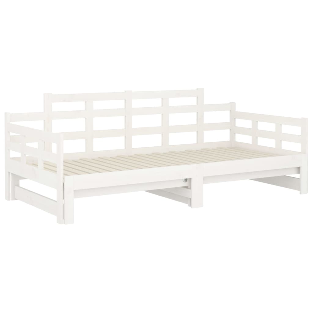 Lit coulissant sans matelas blanc 2x(90x200) cm