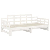 Lit coulissant sans matelas blanc 2x(90x200) cm