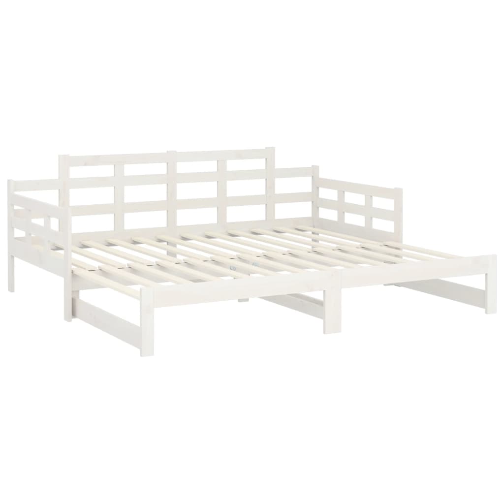 Lit coulissant sans matelas blanc 2x(90x200) cm