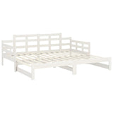 Lit coulissant sans matelas blanc 2x(90x200) cm