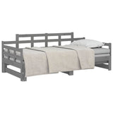 Sliding bed without mattress gray 2x(90x200) cm