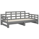 Sliding bed without mattress gray 2x(90x200) cm