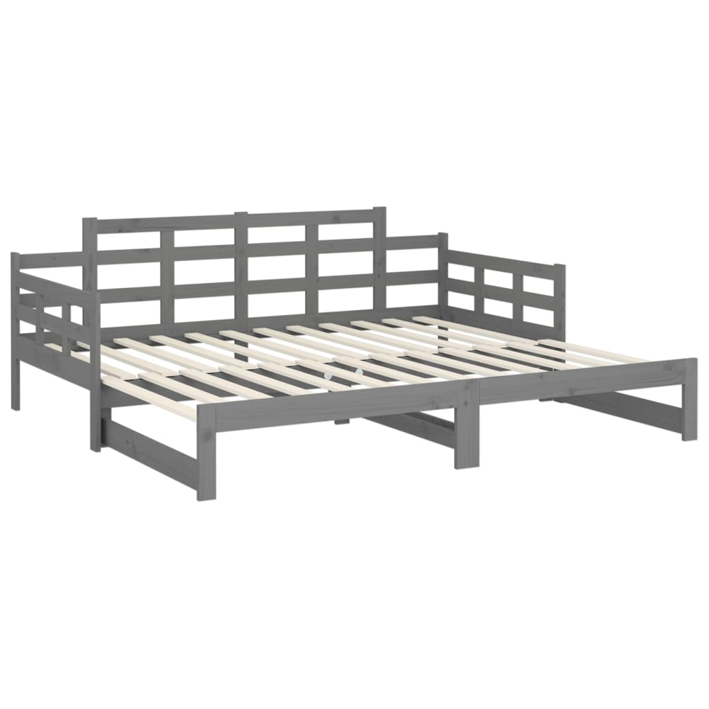 Sliding bed without mattress gray 2x(90x200) cm