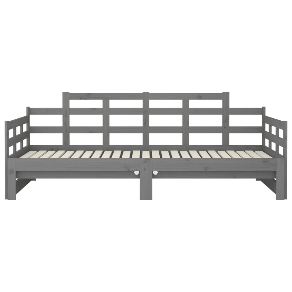 Sliding bed without mattress gray 2x(90x200) cm