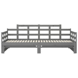 Sliding bed without mattress gray 2x(90x200) cm