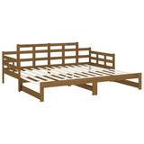 Lit coulissant sans matelas marron miel 2x(90x200) cm