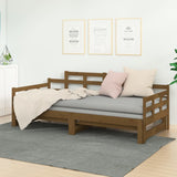 Lit coulissant sans matelas marron miel 2x(90x200) cm