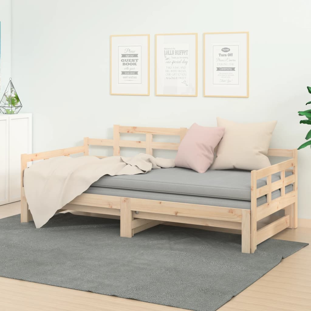 Lit coulissant sans matelas bois de pin solide