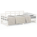 Sliding bed without mattress white 2x(90x190) cm