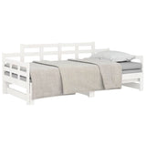 Sliding bed without mattress white 2x(90x190) cm