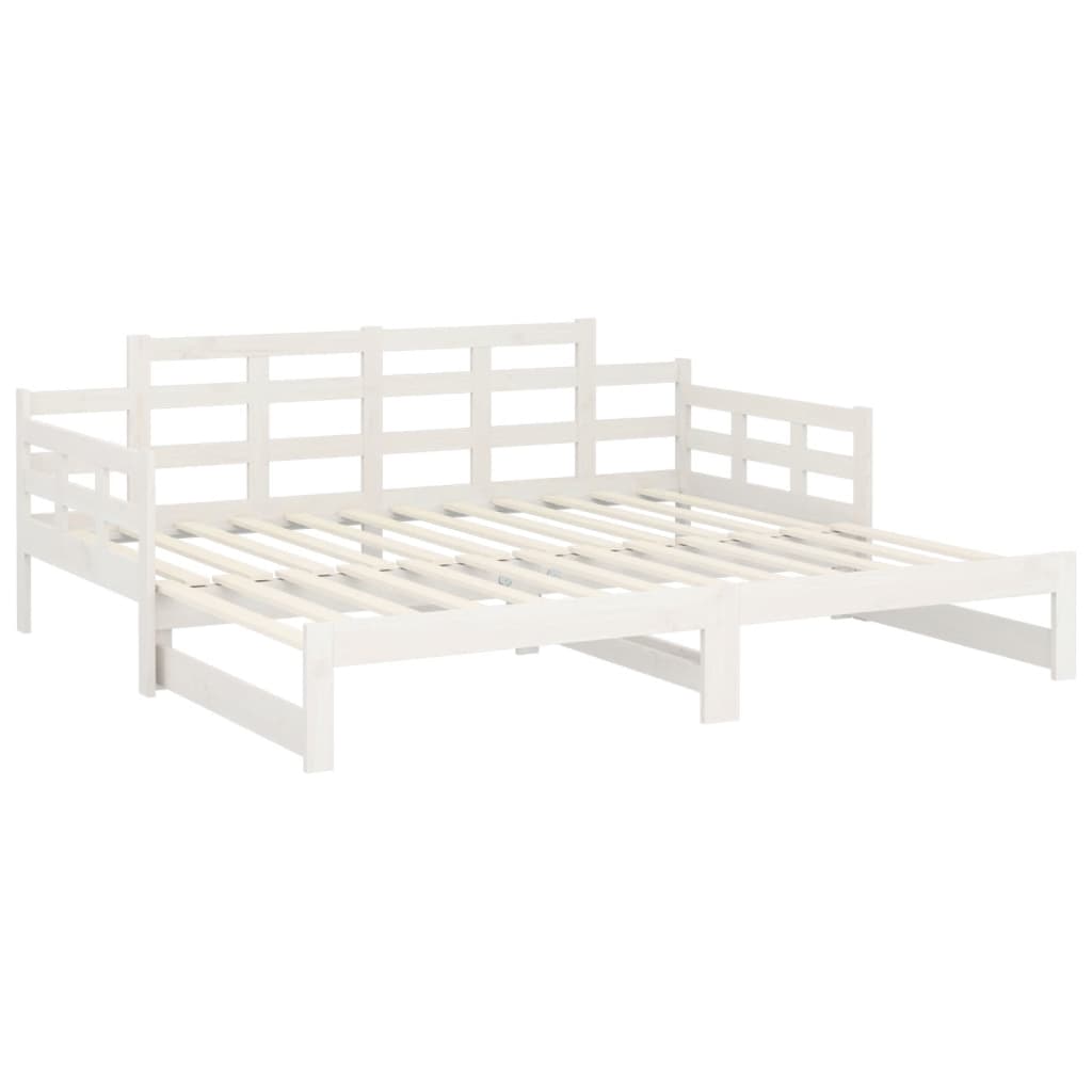 Sliding bed without mattress white 2x(90x190) cm