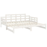 Sliding bed without mattress white 2x(90x190) cm