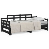 Sliding bed without mattress black 2x(90x190) cm