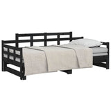 Sliding bed without mattress black 2x(90x190) cm