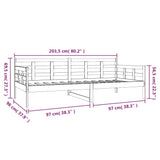 Lit de jour sans matelas bois de pin massif 90x200 cm