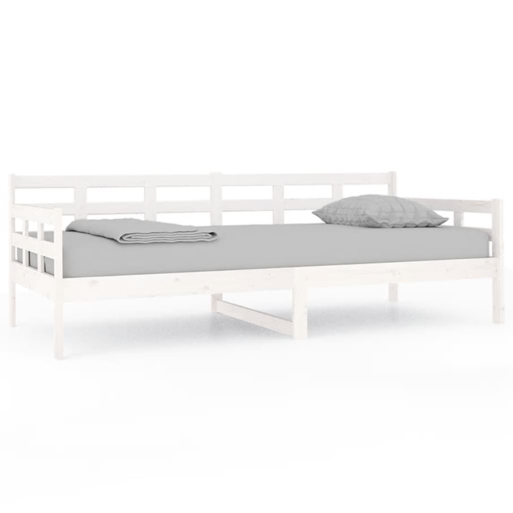 Lit de jour sans matelas blanc bois de pin massif 90x200 cm