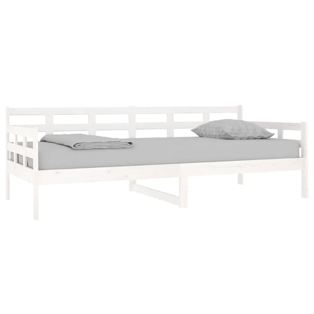 Lit de jour sans matelas blanc bois de pin massif 90x200 cm